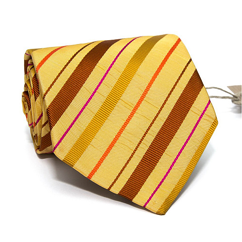 Жовта краватка Romeo Gigli в смужку ZN-1891