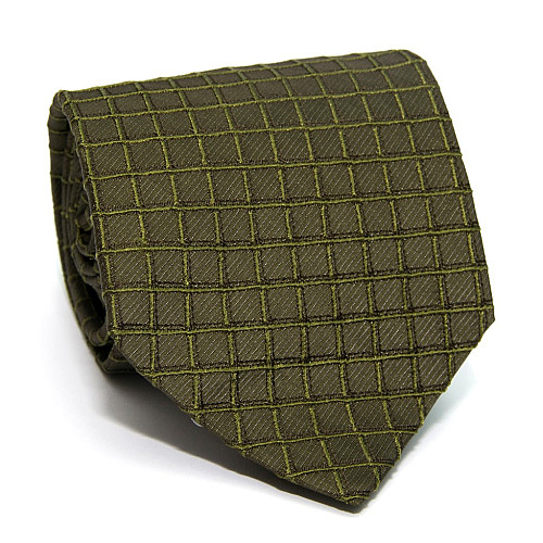 Краватка Rosso Fiorwntino хакі в квадратики ZN-1894