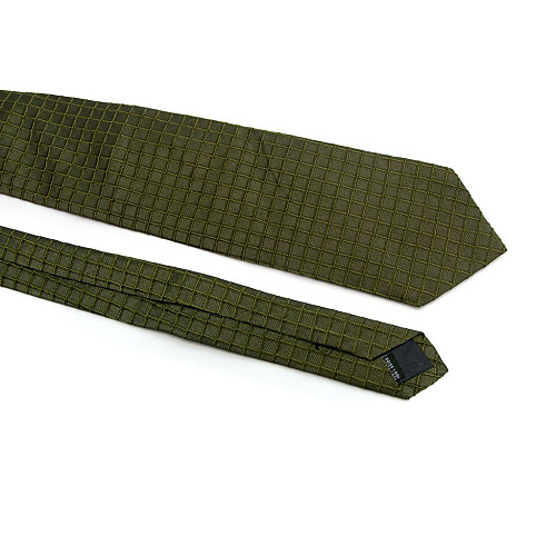 Краватка Rosso Fiorwntino хакі в квадратики ZN-1894