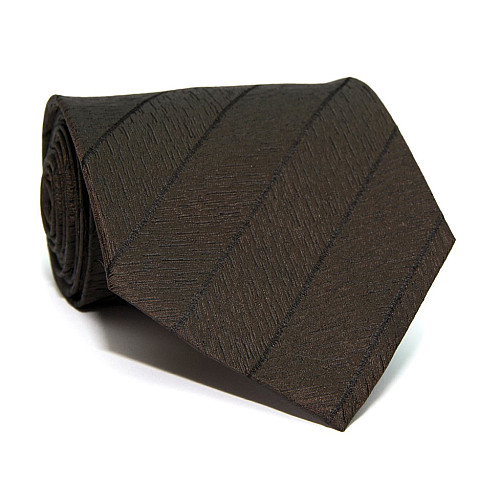 Темно-коричневый галстук Giorgio Armani в полоску ZN-1912