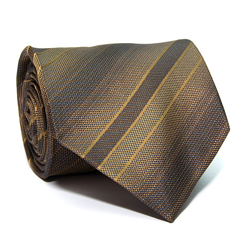 Коричневый галстук Rosso Fiorwntino в полоску ZN-1913