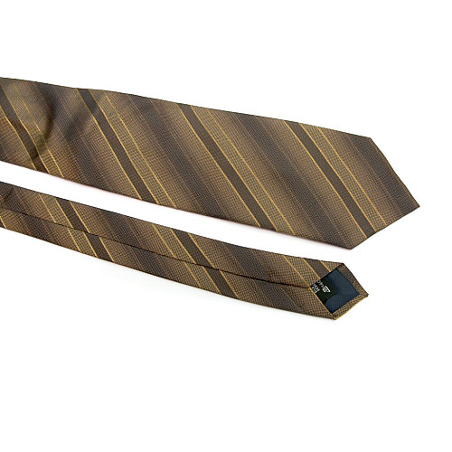 Коричневый галстук Rosso Fiorwntino в полоску ZN-1913