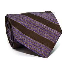 Коричнево-фиолетовый галстук Valentino в полоску ZN-1915
