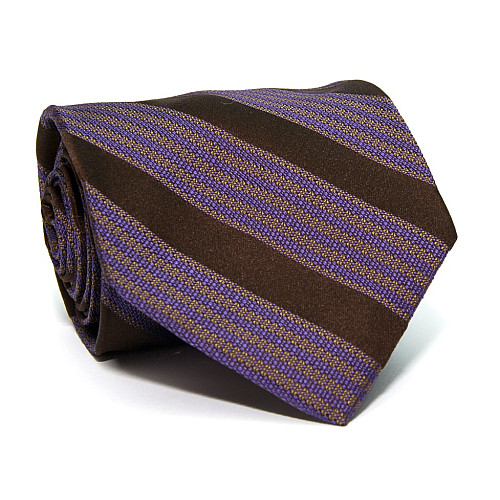 Коричнево-фиолетовый галстук Valentino в полоску ZN-1915