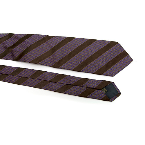 Коричнево-фиолетовый галстук Valentino в полоску ZN-1915