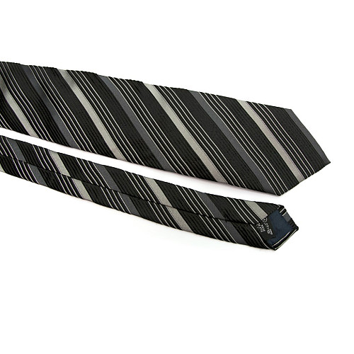 Черный галстук Rosso Fiorwntino в полоску ZN-1918