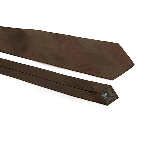 Краватка коричневого кольору Giorgio Armani в смужку ZN-1921