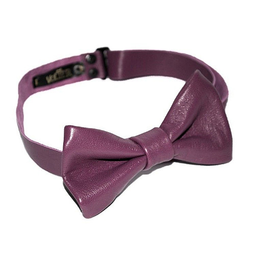 Кожаная галстук бабочка фиолетовая GVR-2101
