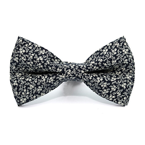 Галстук бабочка синяя с узором AB-201