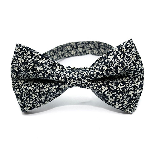 Галстук бабочка синяя с узором AB-201