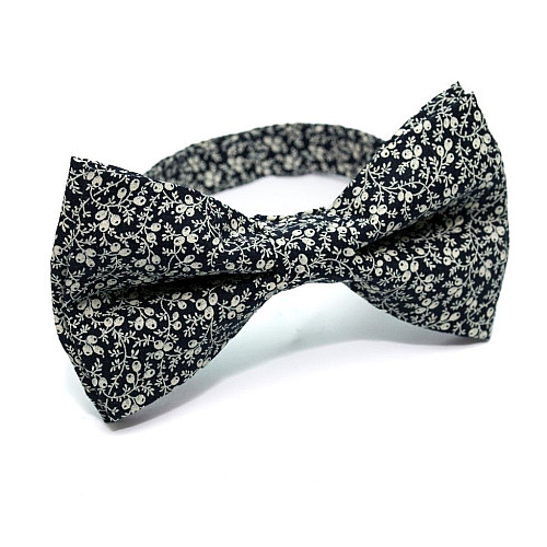 Галстук бабочка синяя с узором AB-201