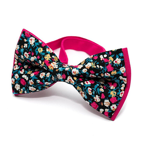 Галстук бабочка разноцветная с цветами AB-204