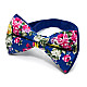 Галстук бабочка синяя с цветами AB-205