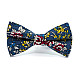 Галстук-бабочка синяя с цветами AB-211