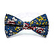 Галстук-бабочка синяя с цветами AB-211