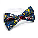 Галстук-бабочка синяя с цветами AB-211