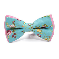 Краватка-метелик блакитний з квітами AB-212