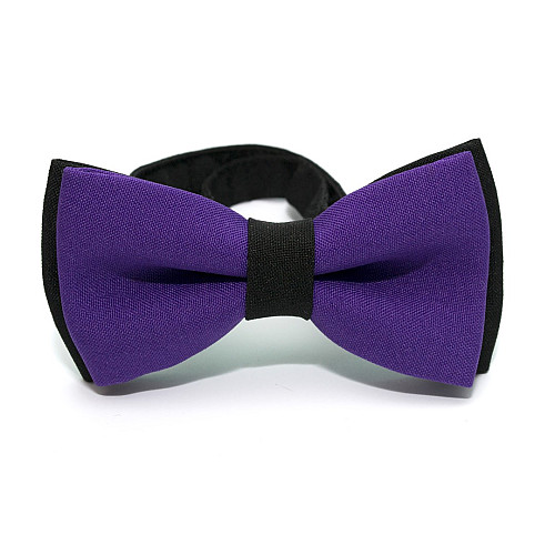 Краватка метелик Gofin фіолетовий  з чорним двошаровий матовий AB-7209