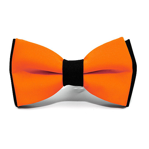 Краватка метелик Gofin помаранчевий з чорним двошаровий матовий AB-7211