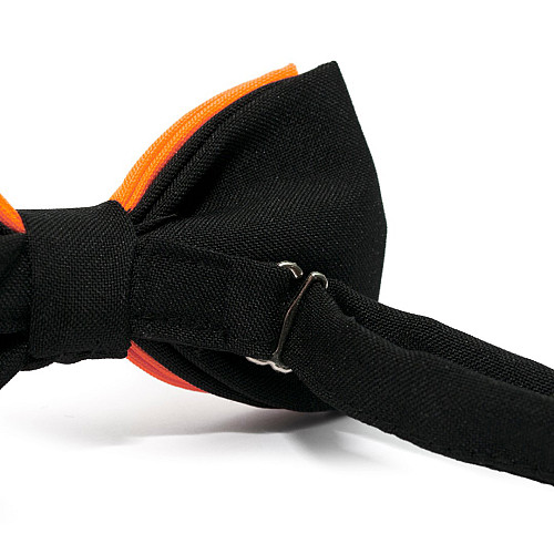 Краватка метелик Gofin помаранчевий з чорним двошаровий матовий AB-7211