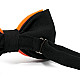 Краватка метелик Gofin помаранчевий з чорним двошаровий матовий AB-7211