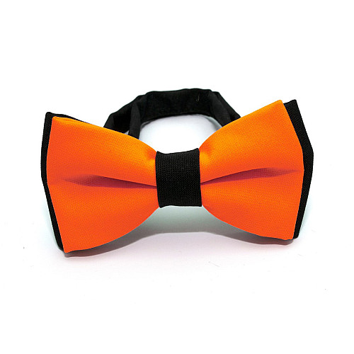 Краватка метелик Gofin помаранчевий з чорним двошаровий матовий AB-7211