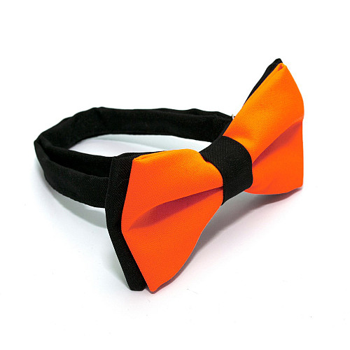Краватка метелик Gofin помаранчевий з чорним двошаровий матовий AB-7211