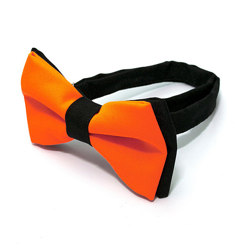 Краватка метелик Gofin помаранчевий з чорним двошаровий матовий AB-7211