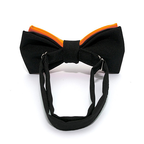 Краватка метелик Gofin помаранчевий з чорним двошаровий матовий AB-7211