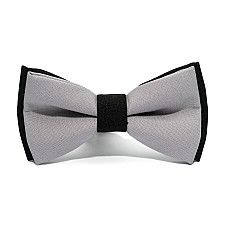 Галстук бабочка Gofin серая с черным двухслойная матовая AB-7212