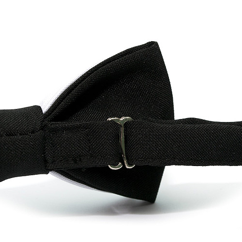 Галстук бабочка Gofin белая с черным двухслойная матовая AB-7213