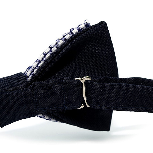 Галстук бабочка Gofin двухслойная синяя в клетку AB-7215