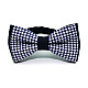 Галстук бабочка Gofin двухслойная синяя в клетку AB-7215