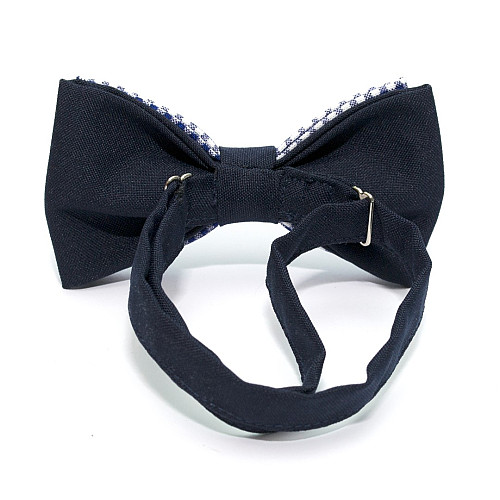 Галстук бабочка Gofin двухслойная синяя в клетку AB-7215