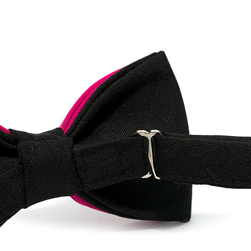 Галстук-бабочка Gofin двухслойная фуксия с черным AB-7218