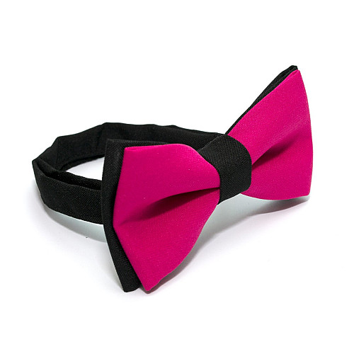 Галстук-бабочка Gofin двухслойная фуксия с черным AB-7218