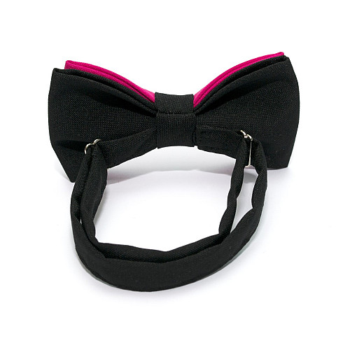 Галстук-бабочка Gofin двухслойная фуксия с черным AB-7218