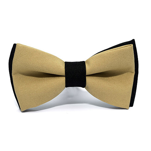 Краватка-метелик Gofin бежевий з чорним двошаровий матовий AB-7219