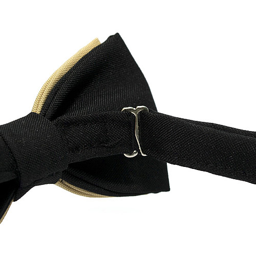 Краватка-метелик Gofin бежевий з чорним двошаровий матовий AB-7219