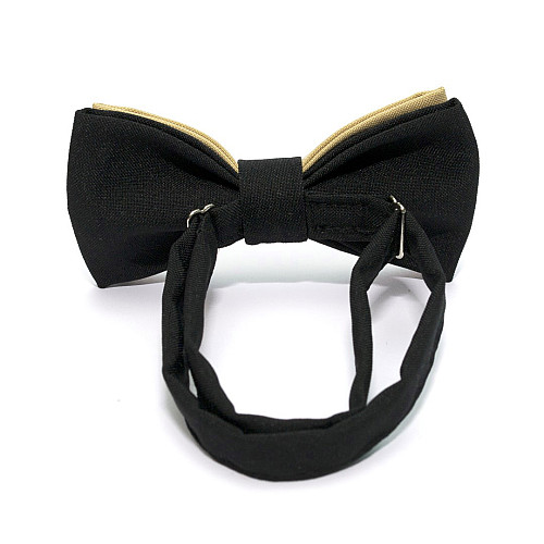 Краватка-метелик Gofin бежевий з чорним двошаровий матовий AB-7219