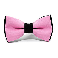 Галстук-бабочка Gofin розовая с черным двухслойная матовая AB-7222