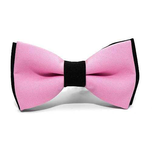 Галстук-бабочка Gofin розовая с черным двухслойная матовая AB-7222