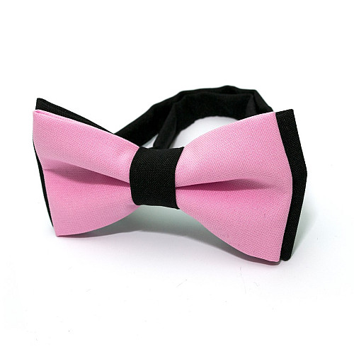 Галстук-бабочка Gofin розовая с черным двухслойная матовая AB-7222