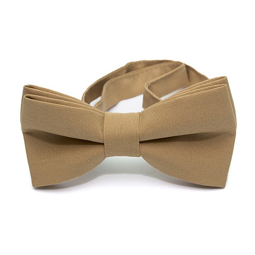 Галстук-бабочка Gofin бежевая двухслойная матовая AB-7228