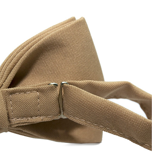 Галстук-бабочка Gofin бежевая двухслойная матовая AB-7228