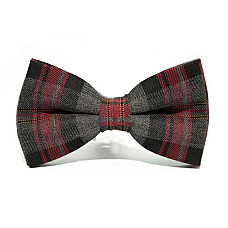 Галстук бабочка серо-красная в клетку GBZ-286