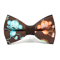 Краватка метелик коричневий з мавпами GBZ-289