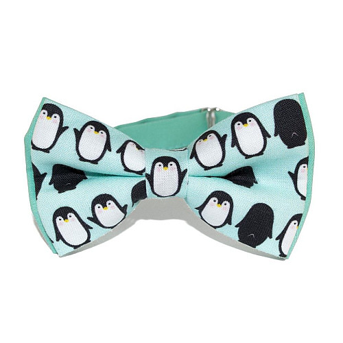 Набір дитячий бірюзовий підтяжки та метелик з пінгвінами NGU-4568