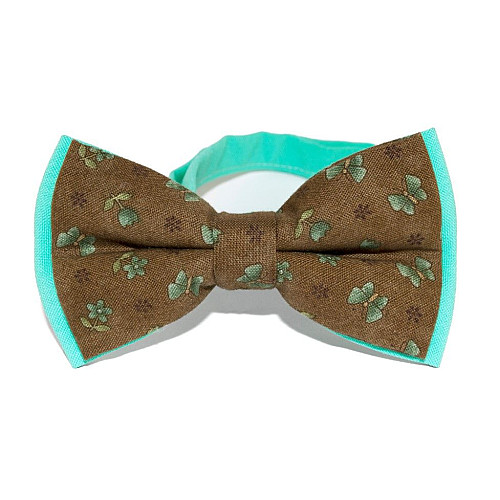 Детский коричневый набор подтяжки и бабочка с рисунком NGU-4614