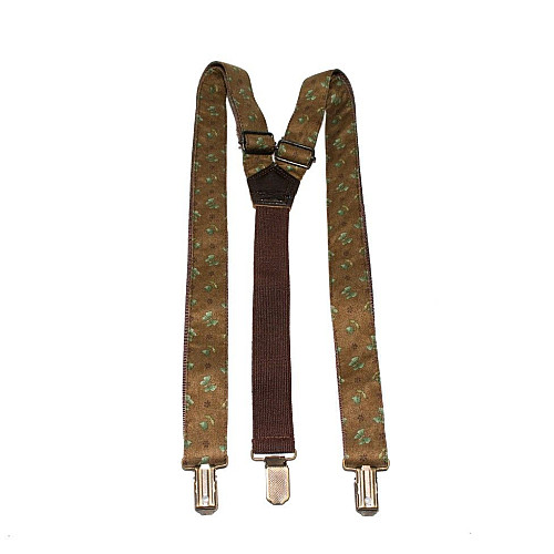 Детский коричневый набор подтяжки и бабочка с рисунком NGU-4614